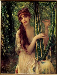 Hudba (Portrét Agathe Calmel). Obraz Ernesta Heberta (1817-1908)