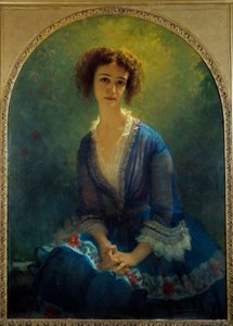 Portrét hraběnky Eugene Pastre, rozené Celine de Beaulaincourt (1825-1900) Obraz Ernesta Heberta (1817-1908) 1851 Sun. 1,16x0,84 m Paříž, Musee Hebert od Antoine Auguste Ernest Herbert or Hebert