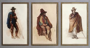 Tři typy ovčáků Ciociari od Antoine Auguste Ernest Herbert or Hebert