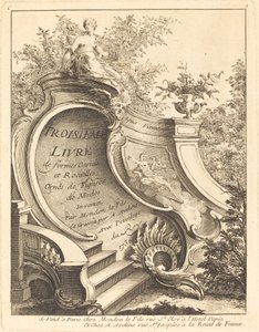 Třetí kniha formulářů, kartely a rokailleská titulní strana, 1736.