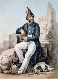 Vousatý voják (barva litho) od Antoine Charles Horace Vernet