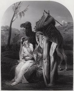 Rebeka přijímá Izákovy dárky (rytina) od Antoine Charles Horace Vernet