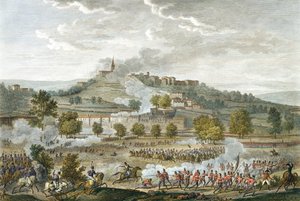 Bitva o Montebello a Casteggio, 20 Prairial, rok 8 (9. června 1800) vyrytý Jean Duplessi-Bertaux (1747-1819) (akvatinta)