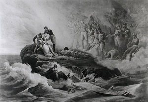 Rozloučení s rodinou Bertrandových, Svatá Helena, kolem 1821-36 od Antoine Charles Horace Vernet