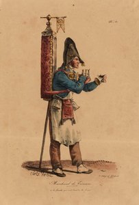 Prodejce Tisane, číslo 13 ze série The Cries of Paris, vyryl Francois Seraphin Delpech (1778-1825) od Antoine Charles Horace Vernet