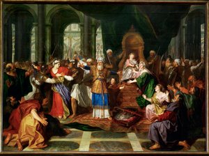 Athalia vyhnaná z chrámu (malba na plátně)