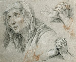 Studie pro postavu Panny Marie od Antoine Coypel