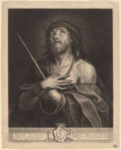 Kristus jako muž bolesti od Antoine Coypel, finished in engraving by Charles Simonneau