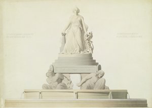Projekt pomníku na náměstí Evropy, 1839 (tužka a čb na papíře) od Antoine Etex