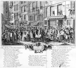 Investoři před sídlem Banque Royale v Rue Quincampoix, Paříž, 1720 od Antoine Humblot