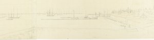 Pohled na Vlissingen roadstead od Antoine Ignace Melling