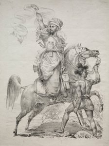 A Mameluke Chief on Horseback Signaling for Help, 1817. od Antoine Jean Gros