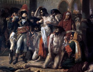 Napoleon Bonaparte na návštěvě u morové nákazy v Jaffě, 11. března 1799, 1804.