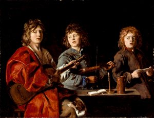 Francouzština:  Trois jeunes musiciens Tři mladí hudebníci
