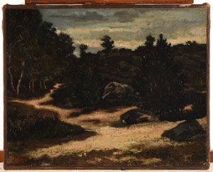 Francouzsky: Chemin sableux en forêt de Fontainebleau od Antoine Louis Barye