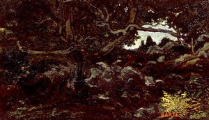 V lese Fontainebleau (olej na plátně) od Antoine Louis Barye