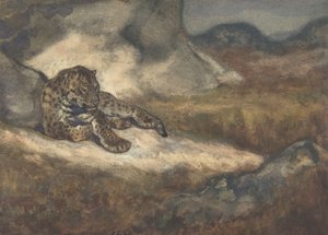 Leopard vleže, 1810-75. od Antoine Louis Barye