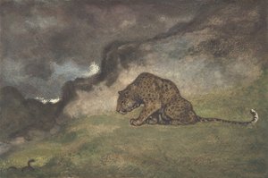 Leopard sleduje hada, 1810-75. od Antoine Louis Barye