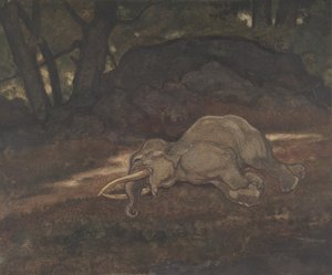 Spící slon, 1810-75. od Antoine Louis Barye