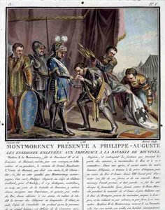 Montmorency předán Philipu Augustovi (1165-1223) po bitvě u Bouvines, vyryl Jean Baptiste Morret (fl. 1790-1820) od Antoine Louis Francois (after) Sergent Marceau