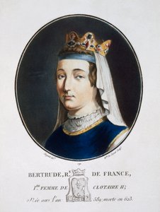 Bertrude, z „Portréty velkých mužů, slavných žen a nezapomenutelných předmětů Francie, ryté a tištěné v barvách“, vydal Pierre Blin, 1786-92, Paříž (barevná rytina) od Antoine Louis Francois Sergent Marceau