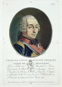 Charles-Louis-Auguste Fouquet (1684-1761) z „Portréty velkých mužů, slavných žen a nezapomenutelných předmětů Francie“, vydané v letech 1787-92 od Antoine Louis Francois Sergent Marceau
