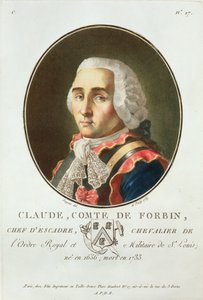 Claude (1656-1733) Comte de Forbin, 1789, z „Portréty velkých mužů, slavných žen a nezapomenutelných předmětů Francie“, vyryto 1787-92 od Antoine Louis Francois Sergent Marceau