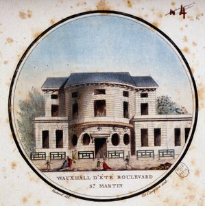 Halle aux calves, bulvár Saint Martin. V malebných pohledech na hlavní budovy Paříže od seržanta od Antoine Louis Francois Sergent-Marceau