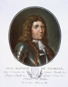 Jean Baptiste de Valbelle, z „Portréty velkých mužů, slavných žen a památných předmětů Francie, ryté a tištěné v barvách“, vydal Pierre Blin, 1786-92, Paříž (barevná rytina od Antoine Louis Francois Sergent Marceau
