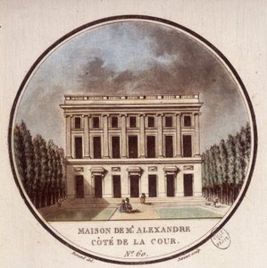 Maison de Monsieur Alexandre, boční nádvoří, Paříž. V malebných pohledech na hlavní budovy Paříže od seržanta od Antoine Louis Francois Sergent-Marceau