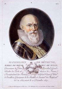 Maximilien de Bethune, baron de Rosni a vévoda de Sully, z Portréty velkých mužů, slavných žen a nezapomenutelných témat Francie, ryté a tištěné barevně, vydal Pierre Blin, 178 od Antoine Louis Francois Sergent-Marceau