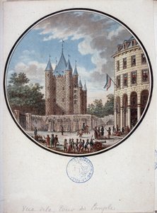 Paříž, pohled na Chrámovou věž - v „“ Malebné pohledy na hlavní budovy Paříže““ od seržanta od Antoine Louis Francois Sergent Marceau