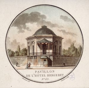 Pavilon hotelu Bergeret, Paříž. V malebných pohledech na hlavní budovy Paříže od seržanta od Antoine Louis Francois Sergent-Marceau
