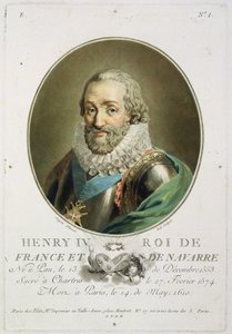 Portrét Jindřicha IV., krále Francie a Navarry (1553-1610), vyrytý Ridem