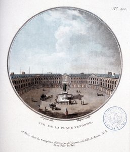 Pohled na Place Vendôme - v „“ Malebné výhledy na hlavní budovy Paříže““ od seržanta od Antoine Louis Francois Sergent-Marceau