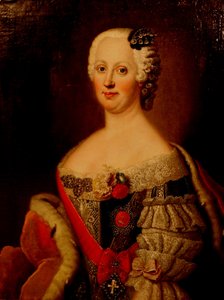 Portrét Johanny-Elizabeth, elektorky z Anhalt-Zerbstu 1712-1760, matky Kateřiny II., 40. léta 18. století od Antoine Pesne