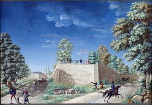 Pohled na terasu na okraji Paříže, c.1810