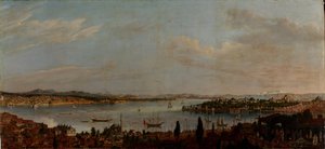 Panoramatický pohled na Istanbul, druhá polovina 18. století. od Antoine de Favray