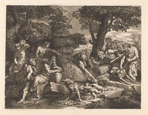 Romulus a Remus nalezeni pastýři od Antoinette Bouzonnet
