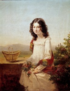 Portrét Lise Aubin de Fougerais Obraz Hortense Haudebourg Lescot (1784-1845) 1817 Sun. 0,4x0,32m.