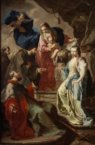 Panna Maria se čtyřmi svatými - Panna Maria se čtyřmi svatými - Antonín (Anton) Kern (1710-1747). Olej na plátně, cca 1735. Národní galerie, Praha
