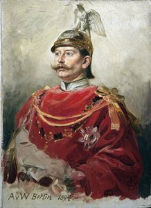 Guillaume II Portrét německého císaře Wilhelma II (1859-1941), pruského krále par Wernera, Antona von (1843-1915). Olej na kartonu, rozměr: 32x22,5