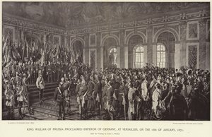 Pruský král Vilém prohlášen německým císařem od Anton Alexander von Werner