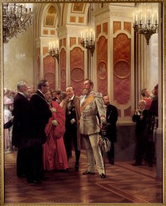 Kronprinz William z Pruska (1882-1951) na dvorním plese (olej na plátně) od Anton Alexander von Werner