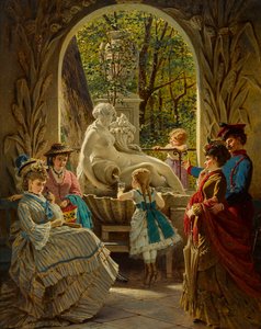 Pavillon du festival de Printemps a Schonbrunn, Vienne - Pavilon jara v Schoenbrunn - Anton Ebert (1845-1896). Olej na dřevě Rozměr : 65x52 cm Soukromá sbírka