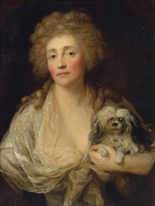 Portrét Anny Oraczewské se psem, 1789 od Anton Graff