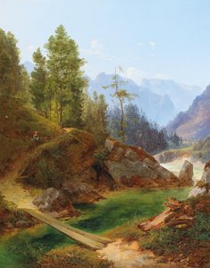 Pohled na Vysoké Alpy u Weichselbodenu ve Štýrsku od Anton Hansch