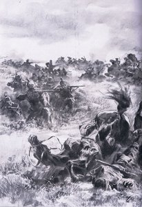 Porážka 14. ruské jezdecké brigády u Praszyszu, z hospody Ilustrované dějiny světové války 1914-1915. od Union Berlagsefellfchaft od Anton Hoffman