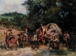 Následovníci tábora, cca 1900 (olej na plátně) od Anton Hoffmann