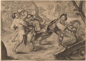 Boj rolníků od Anton Joseph Prenner after Pieter Bruegel the Elder